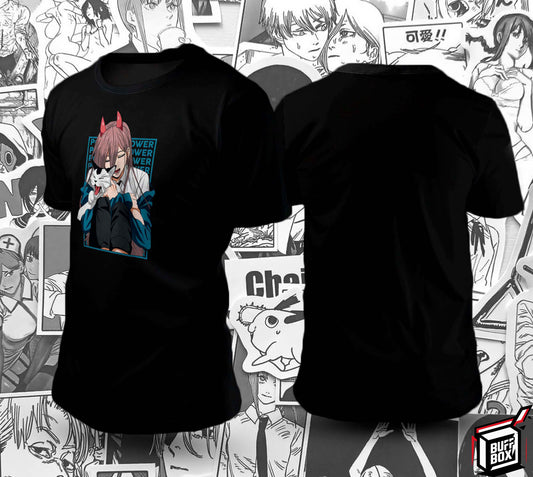 CAMISETA CHAINSAW MAN POWER MIAU